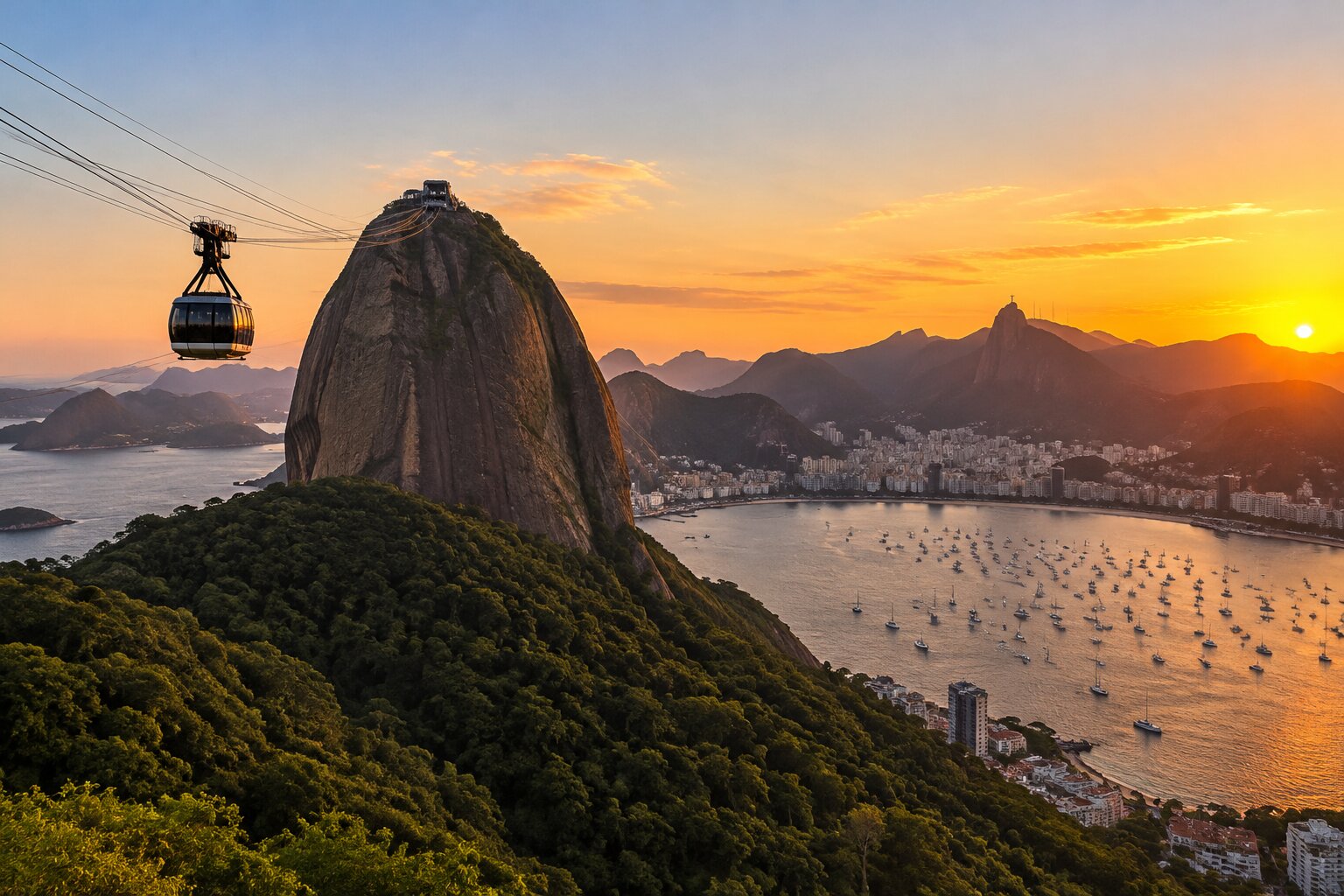 Pan de Azúcar y la bahía de Guanabara en Río de Janeiro