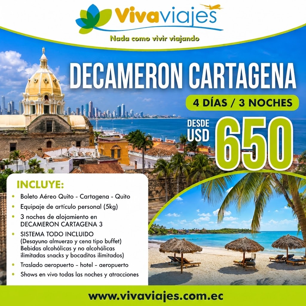oferta de 650 para Decameron Cartagena todo incluido, 4 días 3 noches