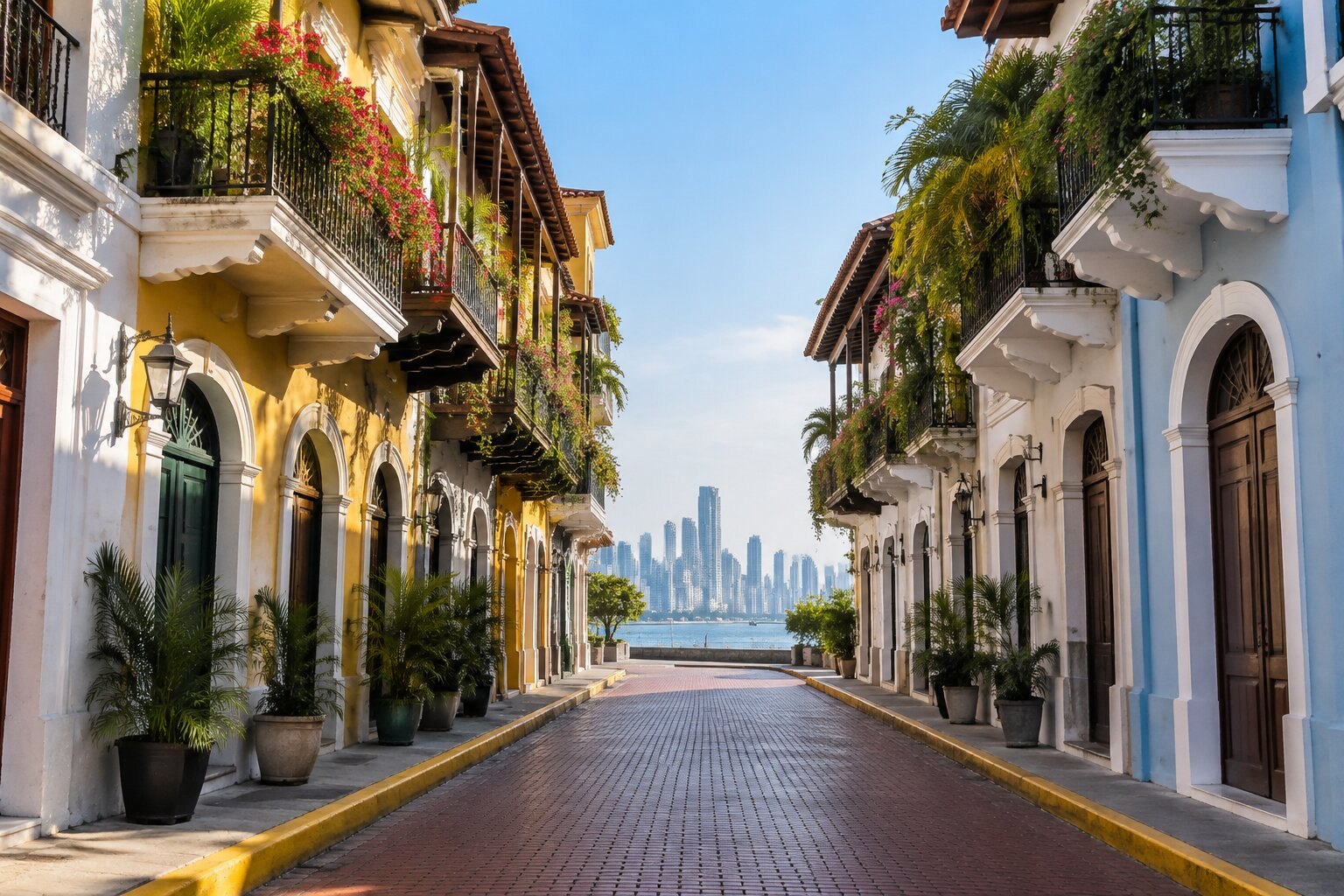 Calle colonial del Casco Viejo de Ciudad de Panamá