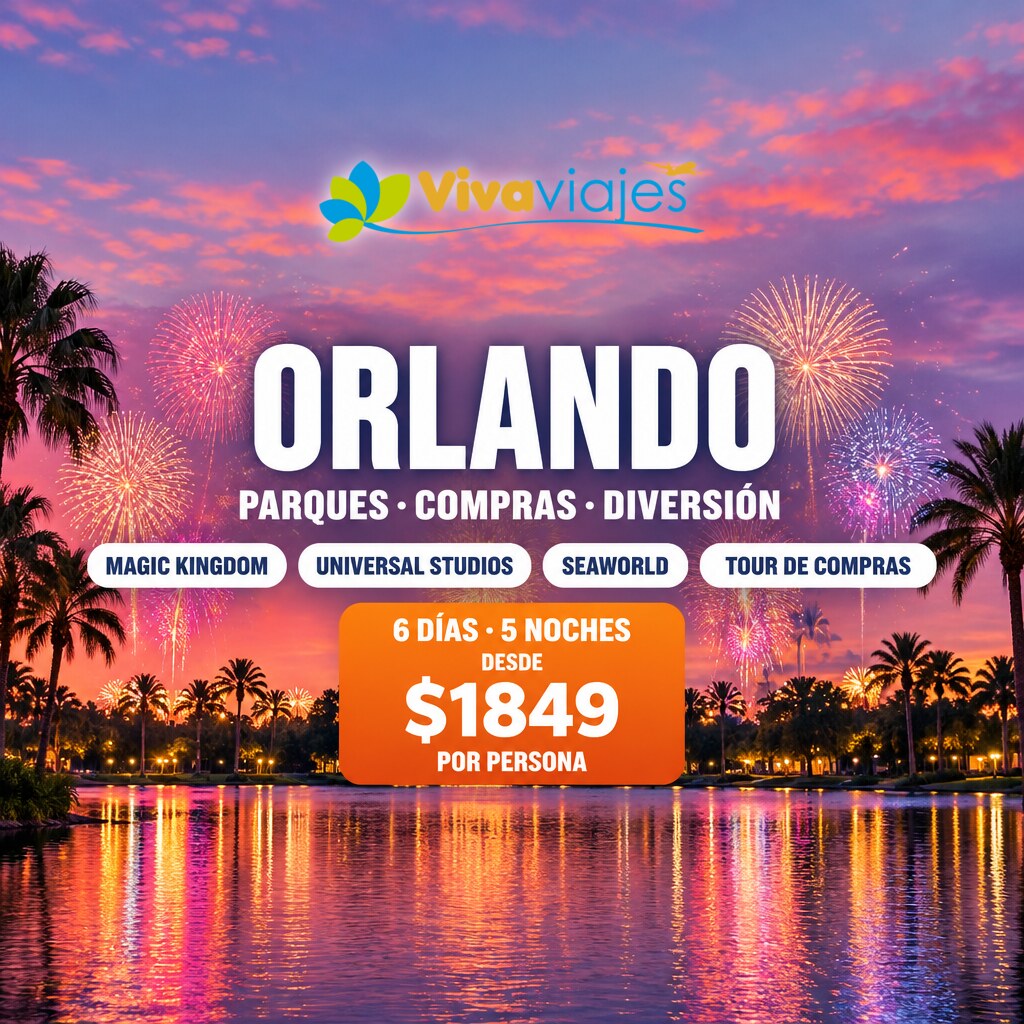 Paquete Orlando: 6 días desde $1849 por persona con Magic Kingdom, Universal Studios y SeaWorld