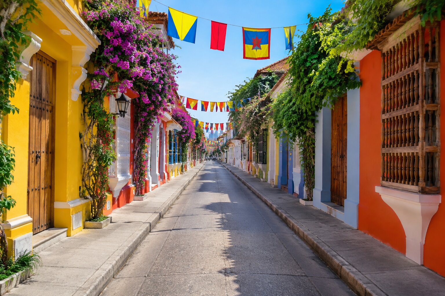 Calle de colores en Getsemaní, Cartagena