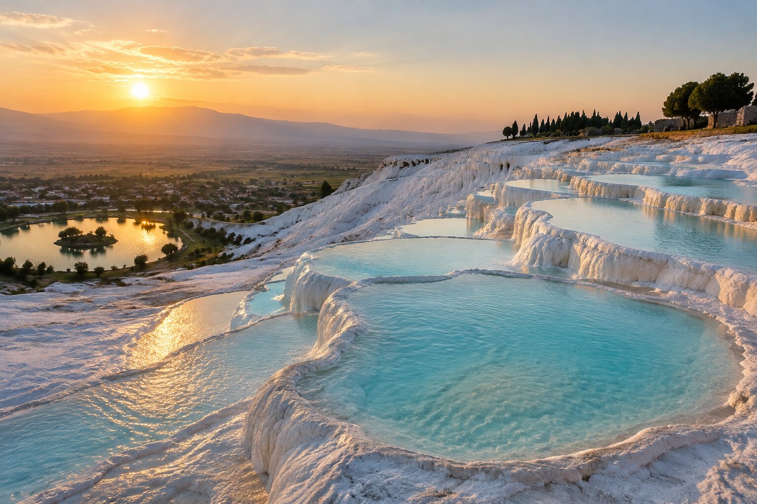 Las terrazas blancas y piscinas naturales de Pamukkale